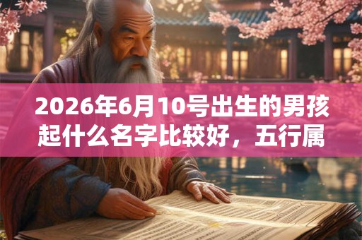 2026年6月10号出生的男孩起什么名字比较好，五行属什么