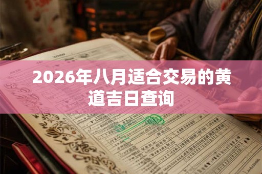 2026年八月适合交易的黄道吉日查询