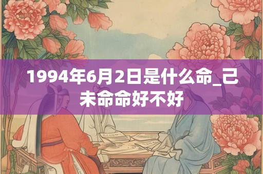 1994年6月2日是什么命_己未命命好不好