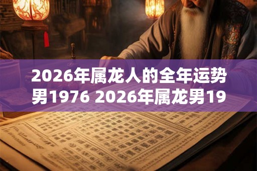 2026年属龙人的全年运势男1976 2026年属龙男1976年运如何 2026年属龙人的全年运势男1976 2026年属龙男1976年运如何