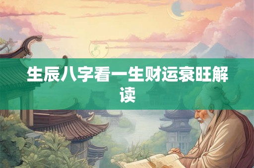 生辰八字看一生财运衰旺解读