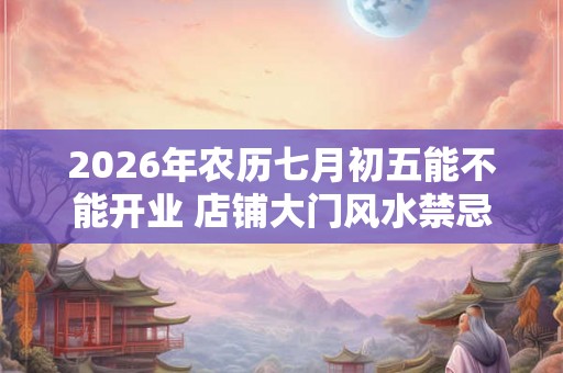 2026年农历七月初五能不能开业 店铺大门风水禁忌