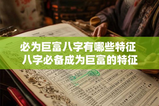 必为巨富八字有哪些特征 八字必备成为巨富的特征