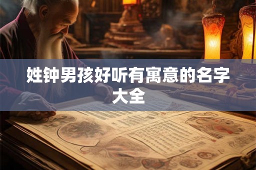 姓钟男孩好听有寓意的名字大全 姓钟男孩好听有寓意的名字大全