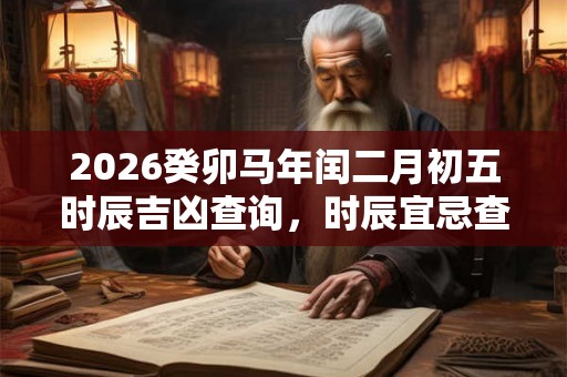 2026癸卯马年闰二月初五时辰吉凶查询,时辰宜忌查询 2026癸卯马年闰二月初五时辰吉凶查询,时辰宜忌查询