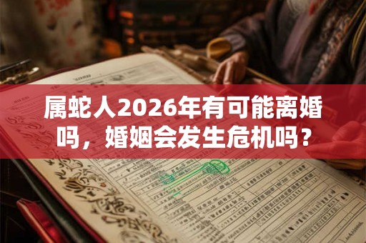 属蛇人2026年有可能离婚吗，婚姻会发生危机吗？