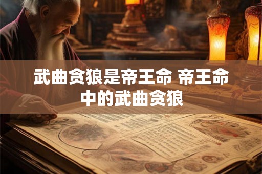 武曲贪狼是帝王命 帝王命中的武曲贪狼
