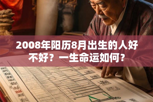 2008年阳历8月出生的人好不好?一生命运如何? 2008年阳历8月出生的人好不好?一生命运如何?