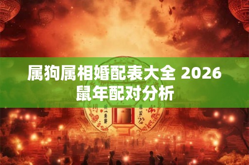 属狗属相婚配表大全 2026鼠年配对分析