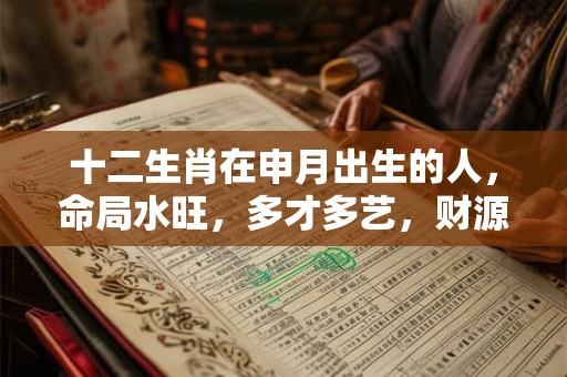 十二生肖在申月出生的人，命局水旺，多才多艺，财源广进
