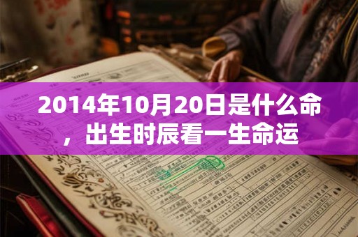2014年10月20日是什么命，出生时辰看一生命运