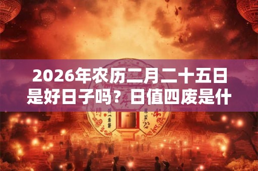 2026年农历二月二十五日是好日子吗?日值四废是什么意思? 2026年农历二月二十五日是好日子吗?日值四废是什么意思?