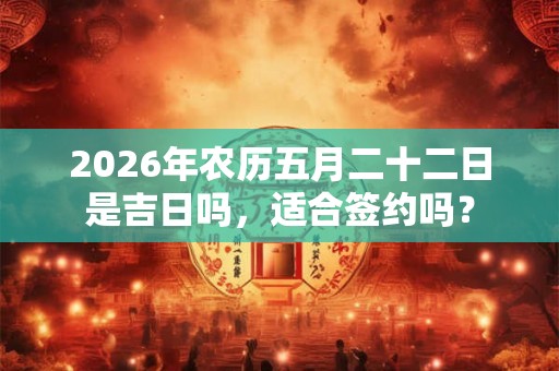 2026年农历五月二十二日是吉日吗，适合签约吗？