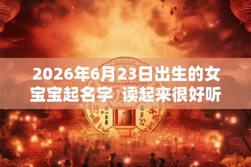 2026年6月23日出生的女宝宝起名字  读起来很好听