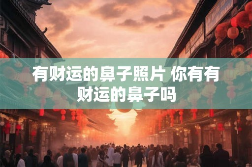 有财运的鼻子照片 你有有财运的鼻子吗