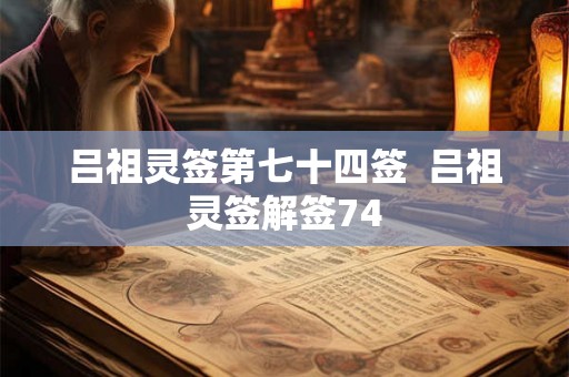 吕祖灵签第七十四签  吕祖灵签解签74