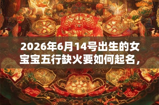 2026年6月14号出生的女宝宝五行缺火要如何起名，用什么字好