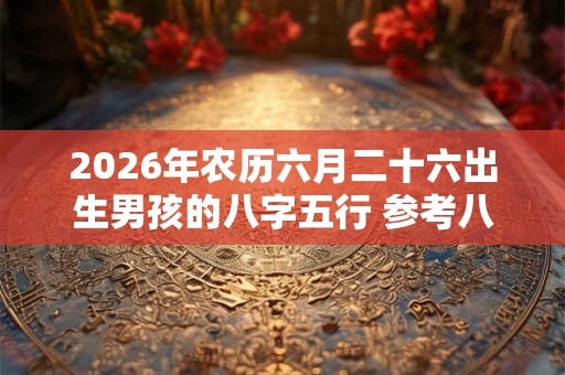 2026年农历六月二十六出生男孩的八字五行 参考八字起名