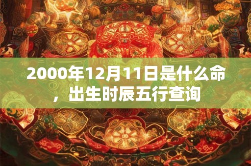 2000年12月11日是什么命，出生时辰五行查询