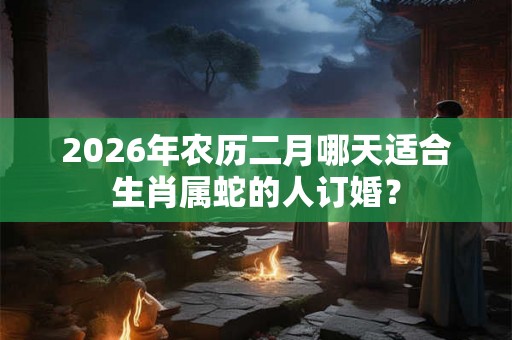2026年农历二月哪天适合生肖属蛇的人订婚？
