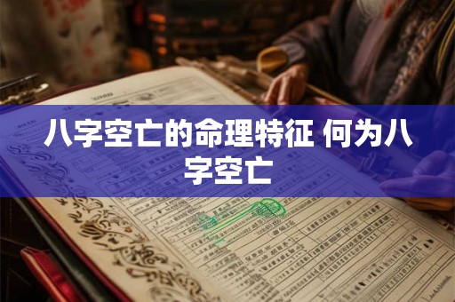八字空亡的命理特征 何为八字空亡