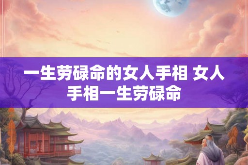 一生劳碌命的女人手相 女人手相一生劳碌命