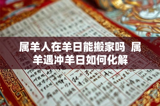 属羊人在羊日能搬家吗  属羊遇冲羊日如何化解