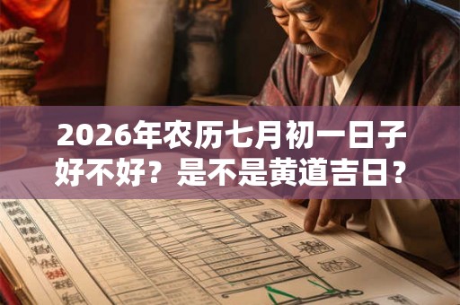 2026年农历七月初一日子好不好？是不是黄道吉日？