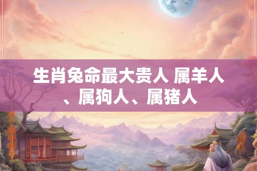 生肖兔命最大贵人 属羊人、属狗人、属猪人