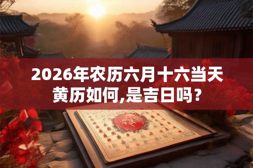 2026年农历六月十六当天黄历如何,是吉日吗？