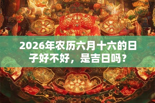 2026年农历六月十六的日子好不好，是吉日吗？