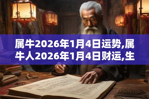 属牛2026年1月4日运势,属牛人2026年1月4日财运,生肖牛2026年1月4日运势 属牛2026年1月4日运势,属牛人2026年1月4日财运,生肖牛2026年1月4日运势