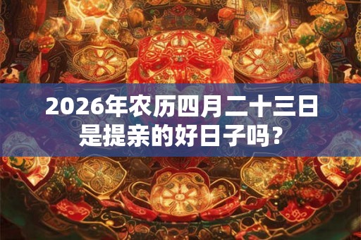 2026年农历四月二十三日是提亲的好日子吗？