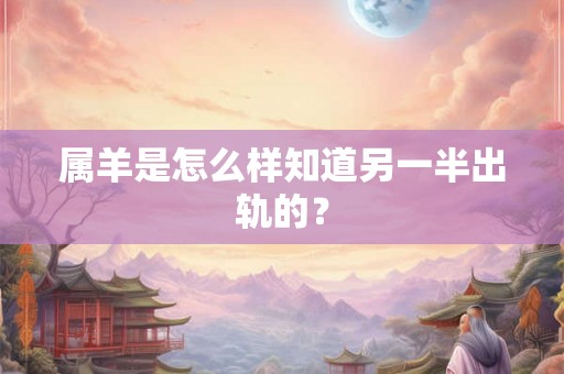 属羊是怎么样知道另一半出轨的? 属羊是怎么样知道另一半出轨的?