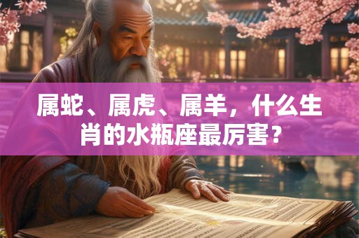 属蛇、属虎、属羊,什么生肖的水瓶座最厉害? 属蛇、属虎、属羊,什么生肖的水瓶座最厉害?
