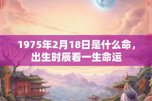 1975年2月18日是什么命,出生时辰看一生命运 1975年2月18日是什么命,出生时辰看一生命运