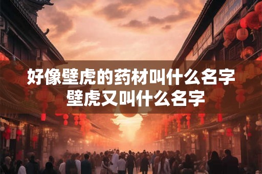 好像壁虎的药材叫什么名字  壁虎又叫什么名字