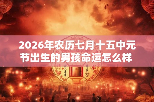 2026年农历七月十五中元节出生的男孩命运怎么样 命理详解