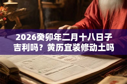 2026癸卯年二月十八日子吉利吗？黄历宜装修动土吗？
