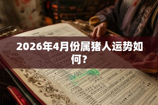 2026年4月份属猪人运势如何？
