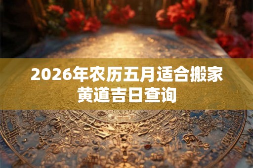 2026年农历五月适合搬家黄道吉日查询