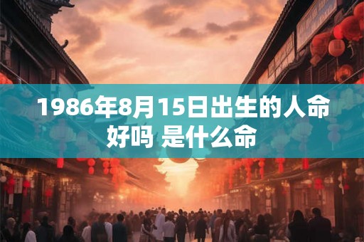 1986年8月15日出生的人命好吗 是什么命 1986年8月15日出生的人命好吗 是什么命