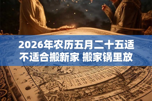 2026年农历五月二十五适不适合搬新家 搬家锅里放什么
