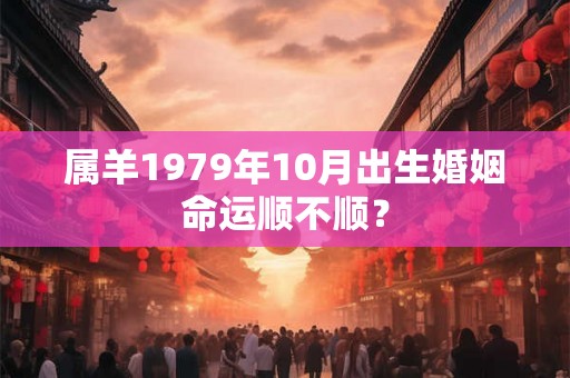 属羊1979年10月出生婚姻命运顺不顺? 属羊1979年10月出生婚姻命运顺不顺?