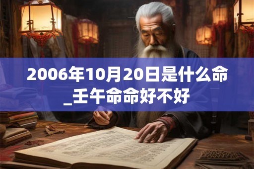2006年10月20日是什么命_壬午命命好不好
