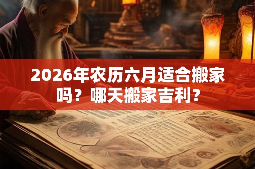 2026年农历六月适合搬家吗？哪天搬家吉利？