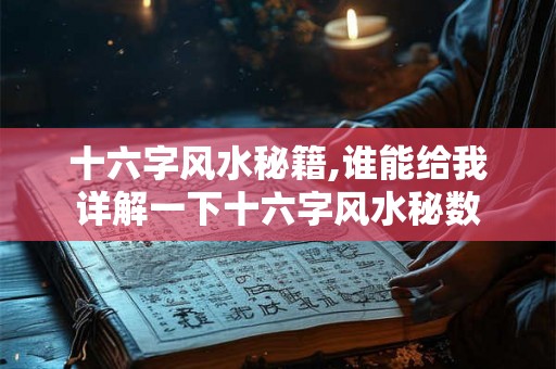 十六字风水秘籍,谁能给我详解一下十六字风水秘数