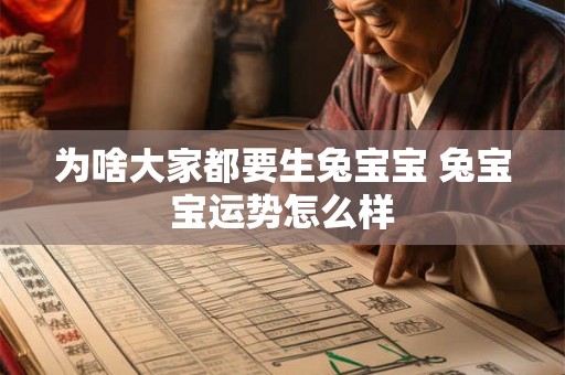 为啥大家都要生兔宝宝 兔宝宝运势怎么样