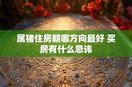 属猪住房朝哪方向最好 买房有什么忌讳