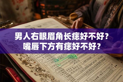 男人右眼眉角长痣好不好？嘴唇下方有痣好不好？